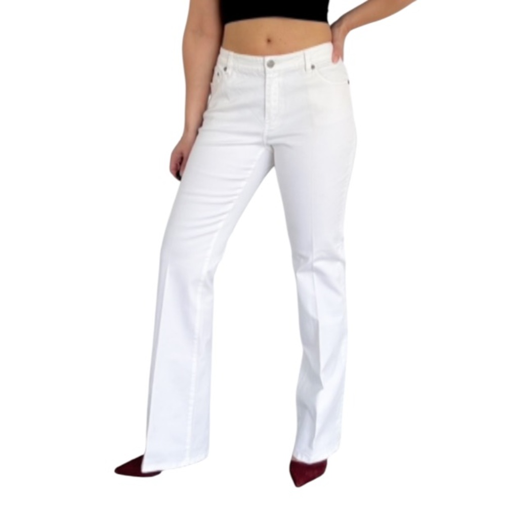 Vintage 90s Indigo Palms white mid rise boot cut jeans size 8 waist 28